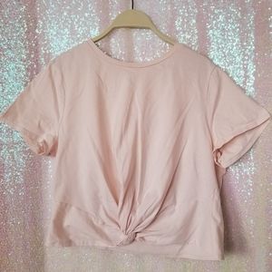 H&M Twist Hem Short Sleeved Crop Top